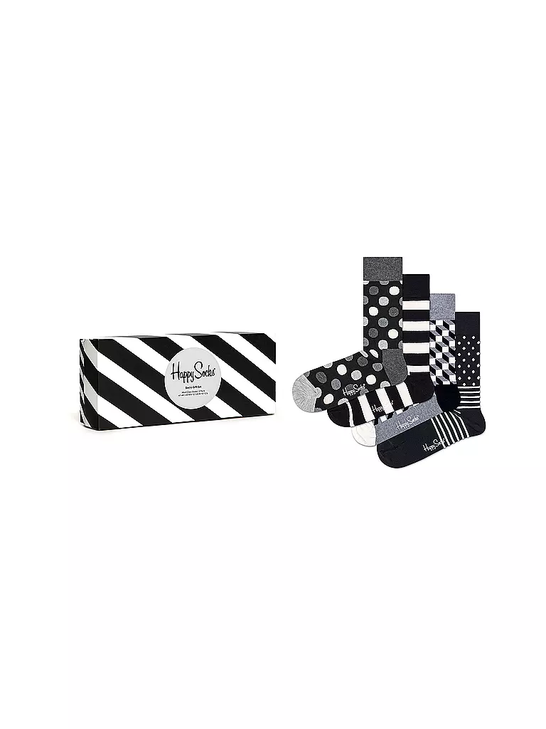 HAPPY SOCKS | Confezione regalo da uomo calzini NERO & BIANCO confezione da 4 paia 41-46 nero | 