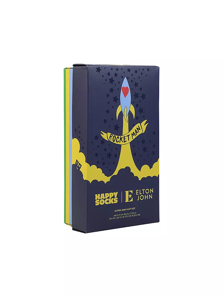HAPPY SOCKS | Damen Socken ELTON JOHN 3er Pkg. 36-40 black | Nero