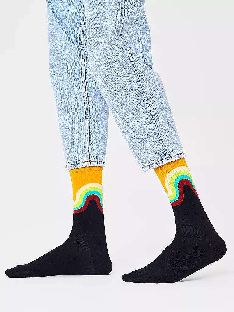 HAPPY SOCKS | Herren Socken JUMBO WAVE black / multi | Nero