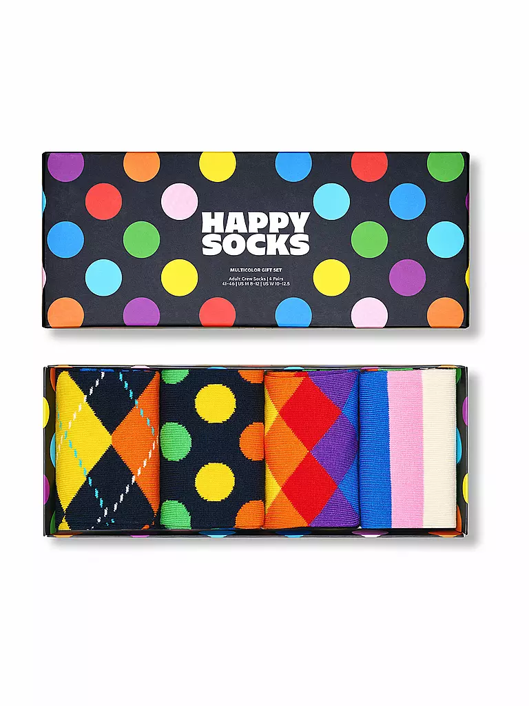 HAPPY SOCKS | Set regalo da donna, confezione da 4, MULTI 36-40 nero | 