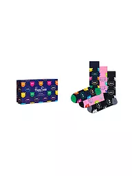 HAPPY SOCKS | Set regalo da donna calze MIXED CAT confezione da 3 paia 36-40 navy | Blu scuro