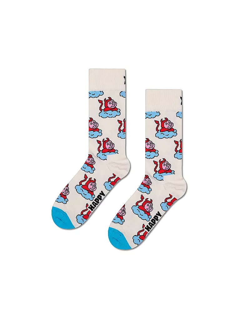 HAPPY SOCKS | Set regalo da uomo, confezione da 2, GOOD BAD PIG 41-46 bianco |