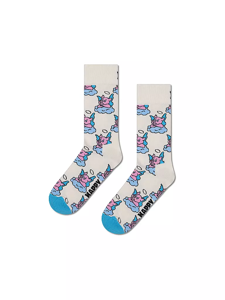 HAPPY SOCKS | Set regalo da uomo, confezione da 2, GOOD BAD PIG 41-46 bianco |