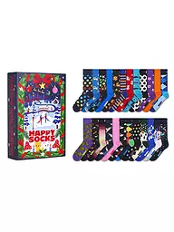 HAPPY SOCKS | Set regalo da uomo, confezione da 24, CALENDARIO DELL'AVVENTO 41-46 blu navy | Blu scuro