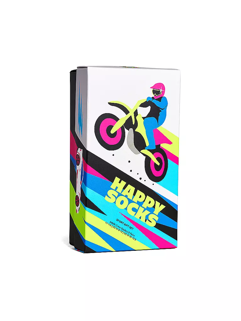 HAPPY SOCKS | Set regalo da uomo, confezione da 3, FAST SPORTS 41-46 grigio |