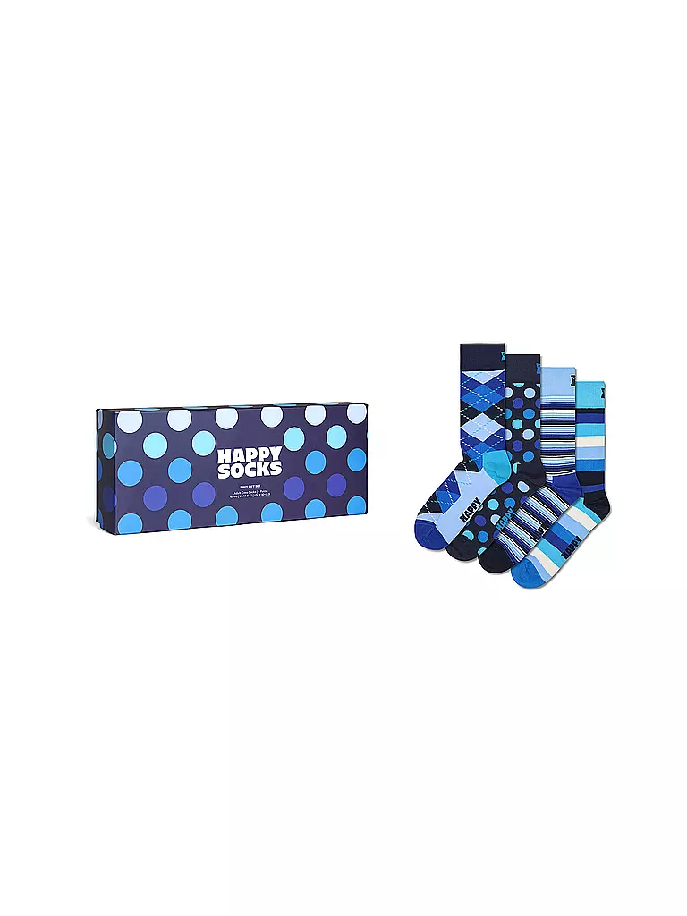 HAPPY SOCKS | Set regalo da uomo, confezione da 4, CALZINI NAVY 41-46 navy | Blu