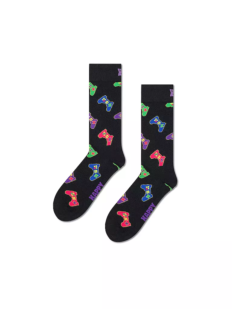 HAPPY SOCKS | Set regalo da uomo, confezione da 4, GAMER, 41-46, nero | 