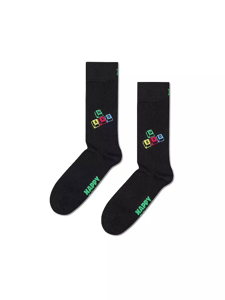 HAPPY SOCKS | Set regalo da uomo, confezione da 4, GAMER, 41-46, nero | 