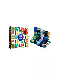 HAPPY SOCKS | Set regalo da uomo, confezione da 6, THE BEATLES 41-46 nero | Nero