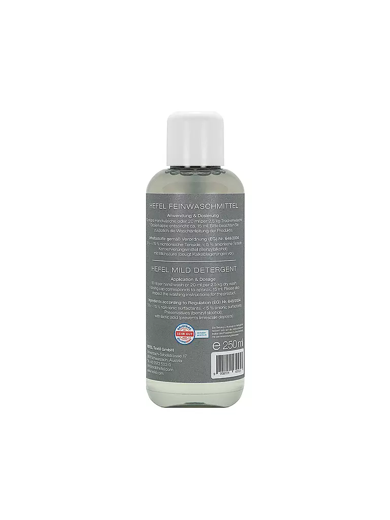 HEFEL | Detersivo delicato extra per biancheria da letto 250 ml | Trasparente