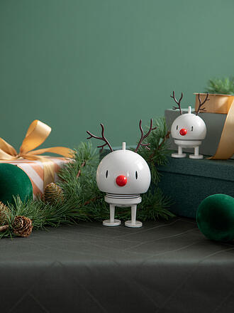 HOPTIMIST | Figura decorativa natalizia Classic Bumble 9,5 cm Renna bianca