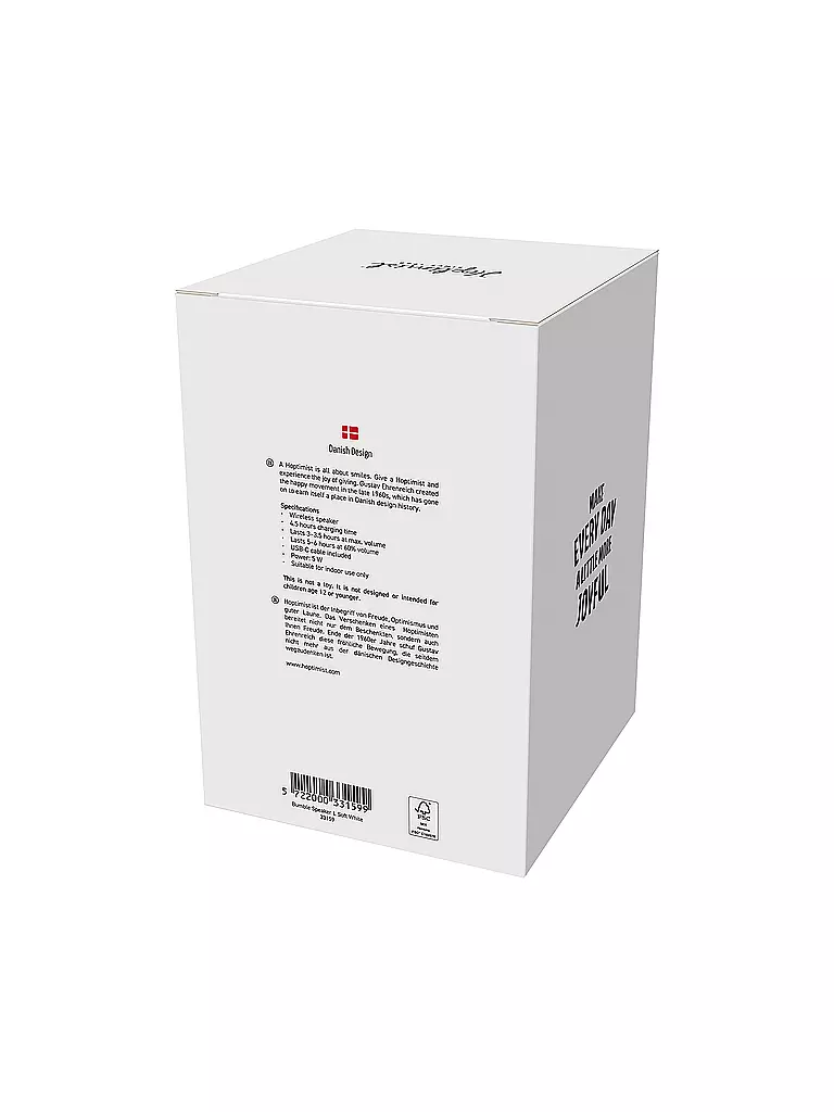 HOPTIMIST | Altoparlante Soft Bumble Speaker 15cm Bianco Soft | Bianco