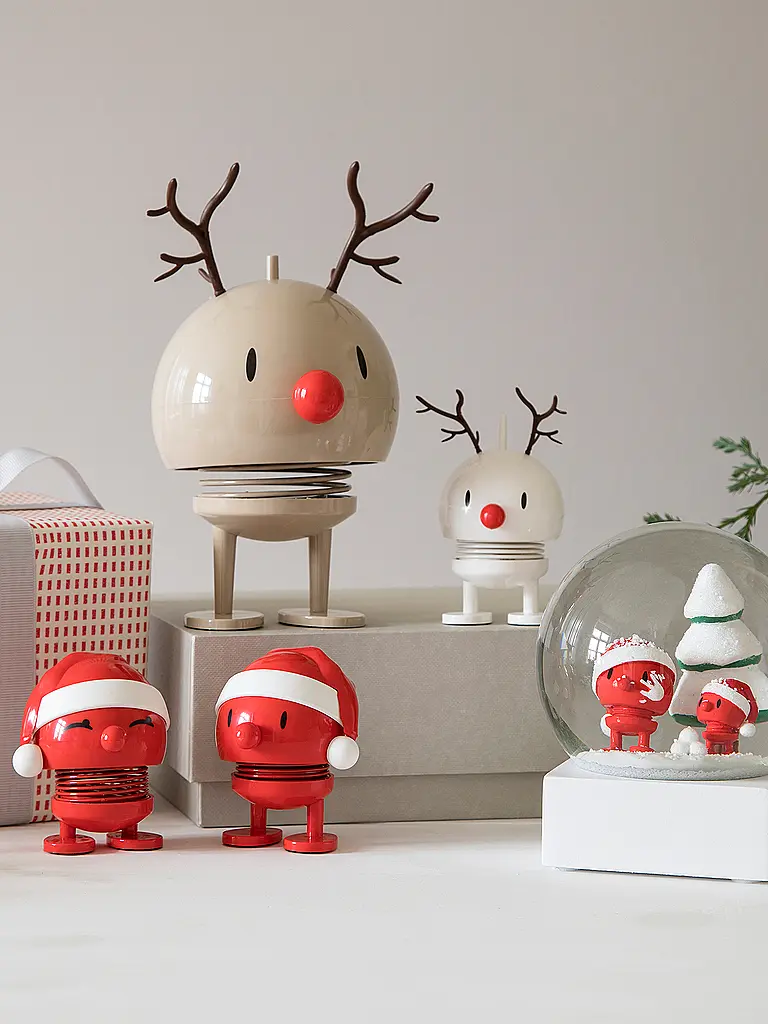 HOPTIMIST | Figura decorativa natalizia Classic Bumble 9,5 cm Renna bianca | 