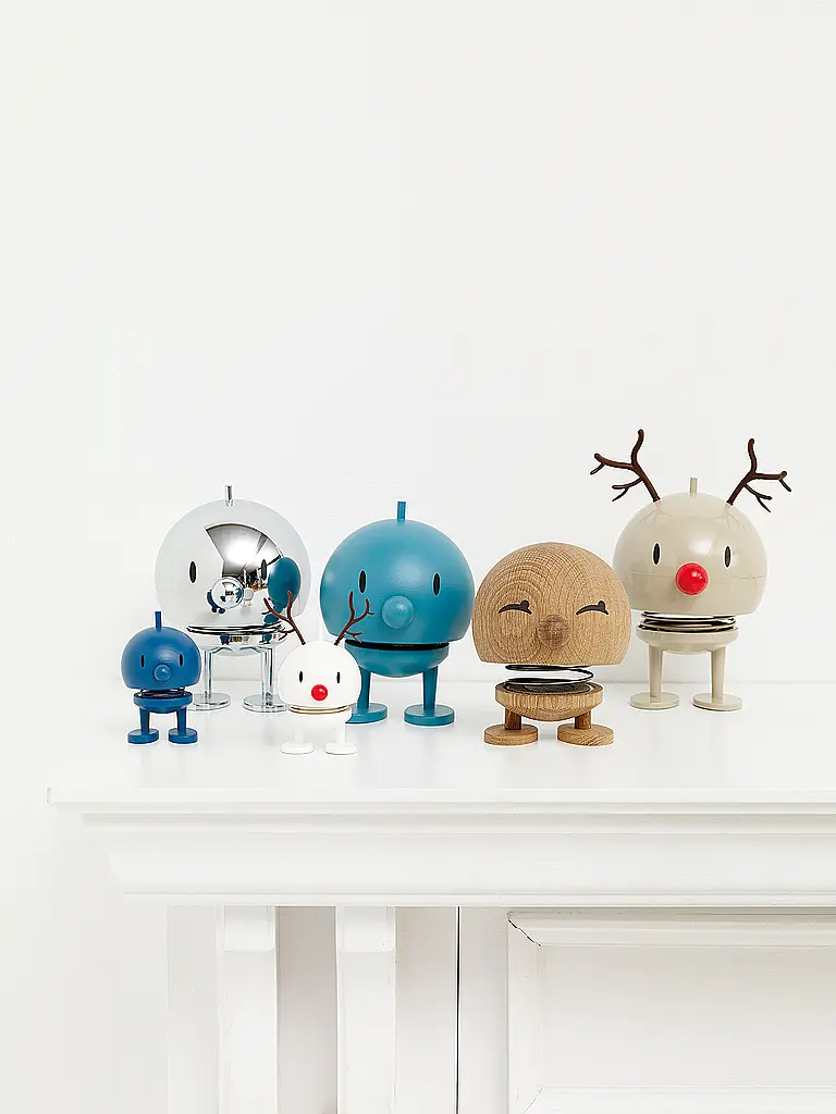 HOPTIMIST | Figura decorativa natalizia Classic Bumble 9,5 cm Renna bianca | 