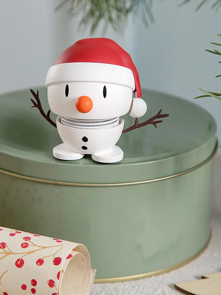 HOPTIMIST | Figura decorativa Soft Bumble Snowman 6,9 cm | Bianco