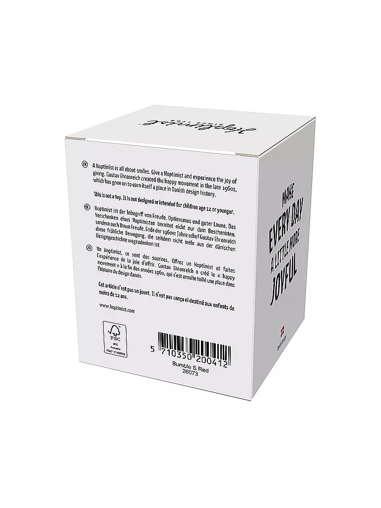 HOPTIMIST | Oggetto decorativo Classic Bumble 7,6 cm Rosso | Rosso