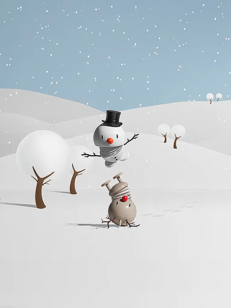 HOPTIMIST | Oggetto decorativo Classic Bumble Snowman 7,8cm White | 