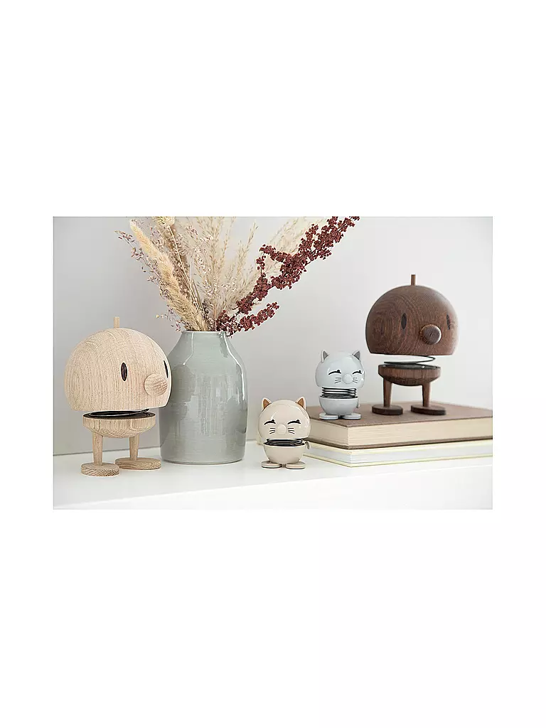 HOPTIMIST | Oggetto decorativo Gatto 7,3 cm Grigio chiaro | Grigio chiaro