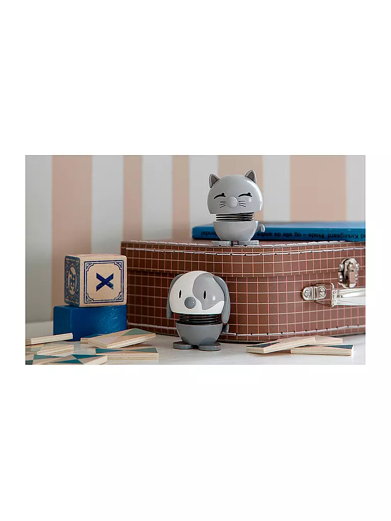 HOPTIMIST | Oggetto decorativo Gatto 7,3 cm Grigio chiaro | Grigio chiaro