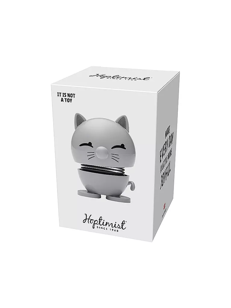 HOPTIMIST | Oggetto decorativo Gatto 7,3 cm Grigio chiaro | Grigio chiaro