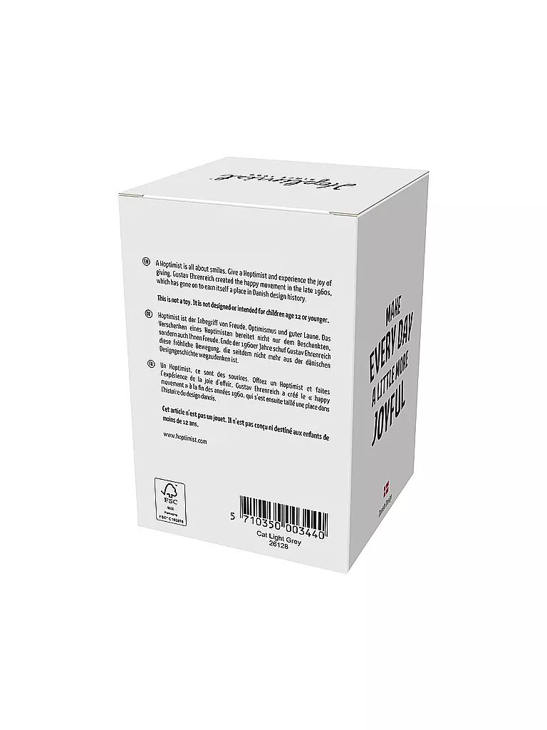 HOPTIMIST | Oggetto decorativo Gatto 7,3 cm Grigio chiaro | Grigio chiaro