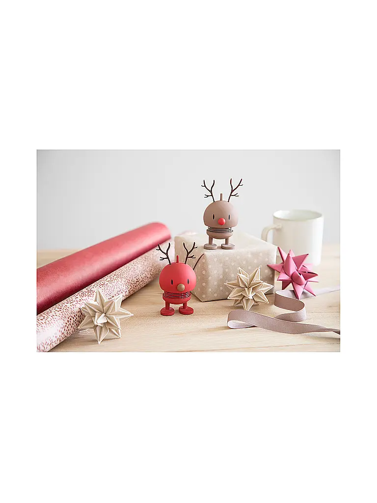 HOPTIMIST | Oggetto decorativo Renna Morbida Bumble 9,5cm Berry | 