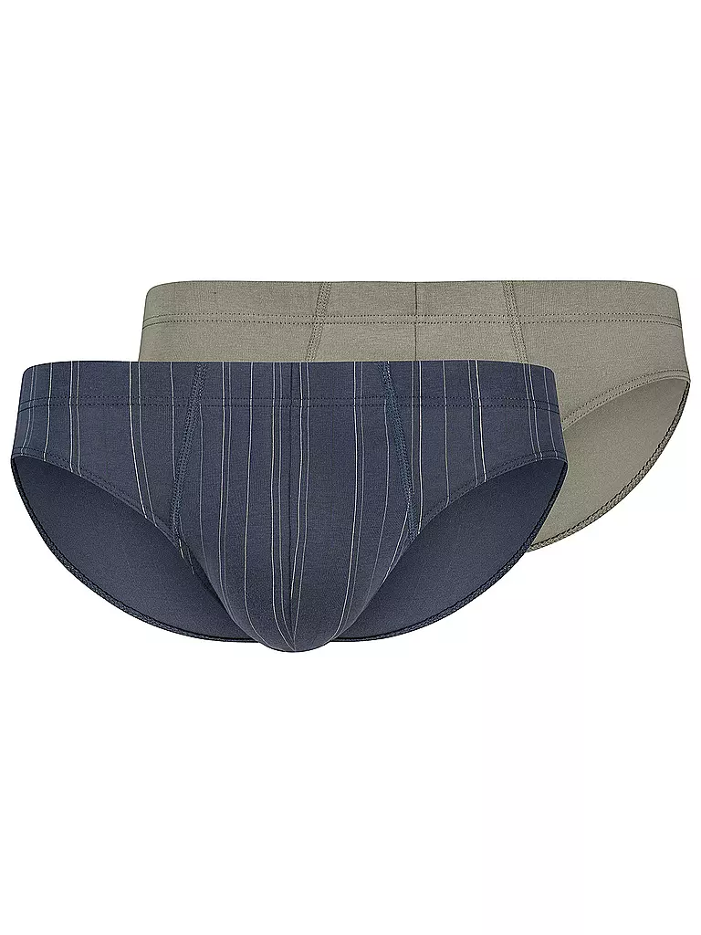 HUBER | Brasil Slip confezione da 2 quasi stripeselection | Blu scuro