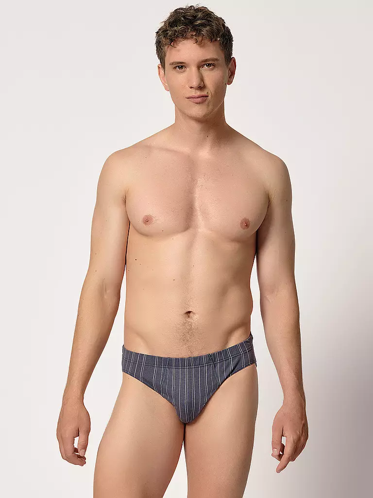 HUBER | Brasil Slip confezione da 2 quasi stripeselection | Blu scuro