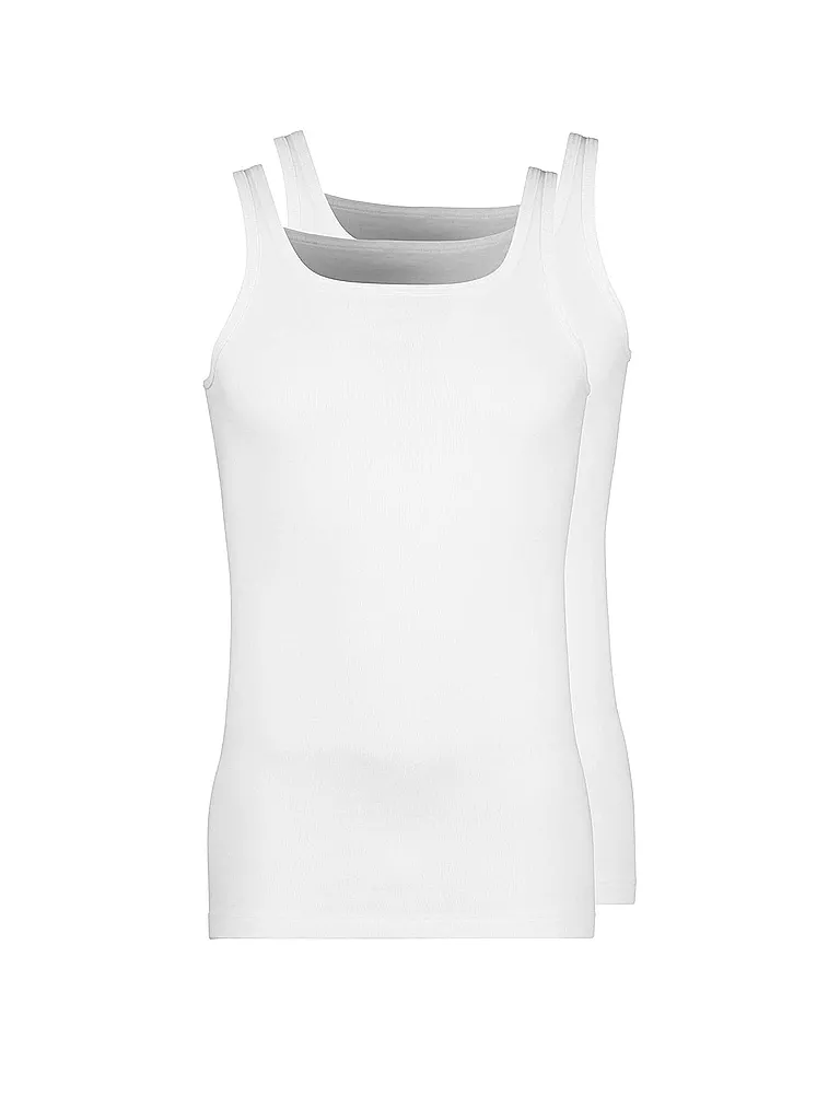 HUBER | Canotta - Canottiera confezione da 2 "Duo Line" Costina fine (Bianco) | Bianco