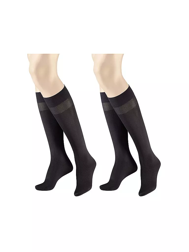 HUDSON | Kniestrümpfe SIMPLY 40 2er black | Nero