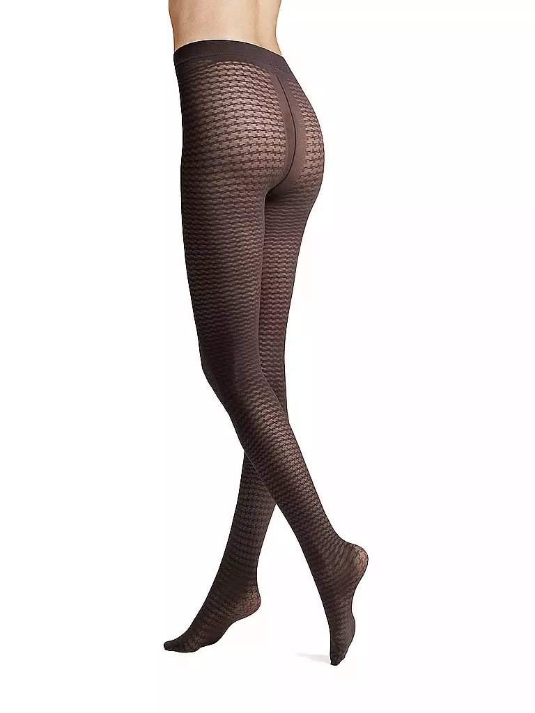 HUDSON | Moda calze EARTHY CHECK marrone terra | Marrone