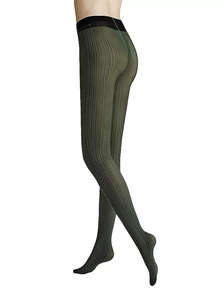 HUDSON | Modestrumpfhose GRAPHIC LINE verde muschio | Oliva