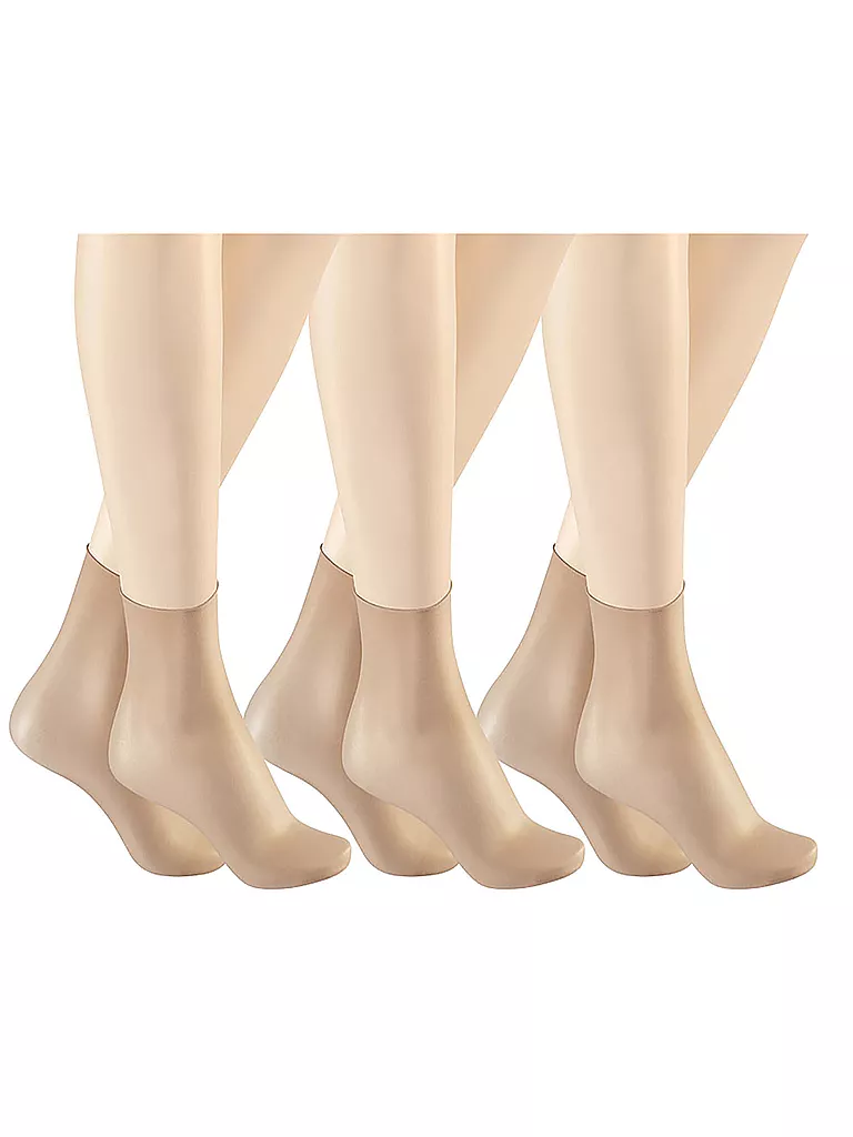 HUDSON | Söckchen 3-er Pkg. "Simply20" (Teint) | Beige