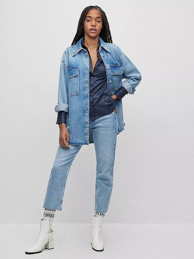 HUGO | Bluse Slim Fit | Blu scuro