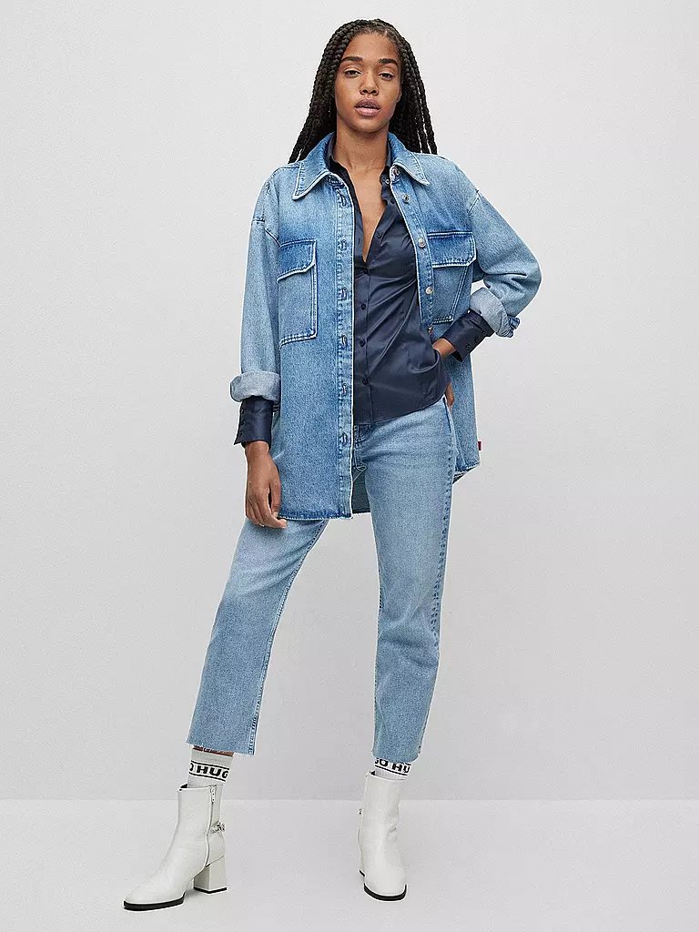 HUGO | Bluse Slim Fit | Blu scuro