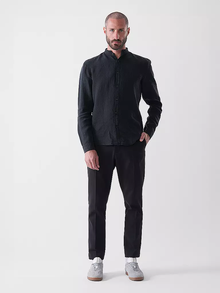 HUGO | Camicia di lino slim fit ELVORY | Nero