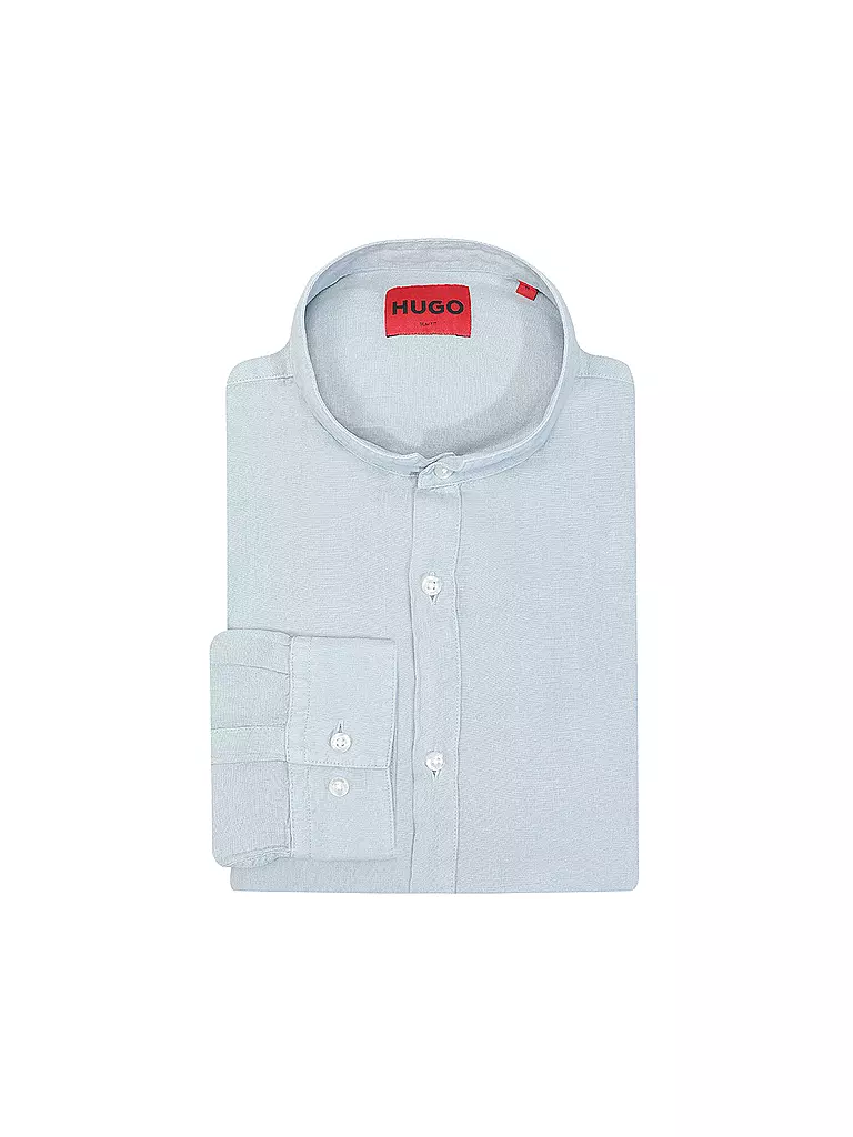 HUGO | Camicia in lino slim fit ELVORY | Blu