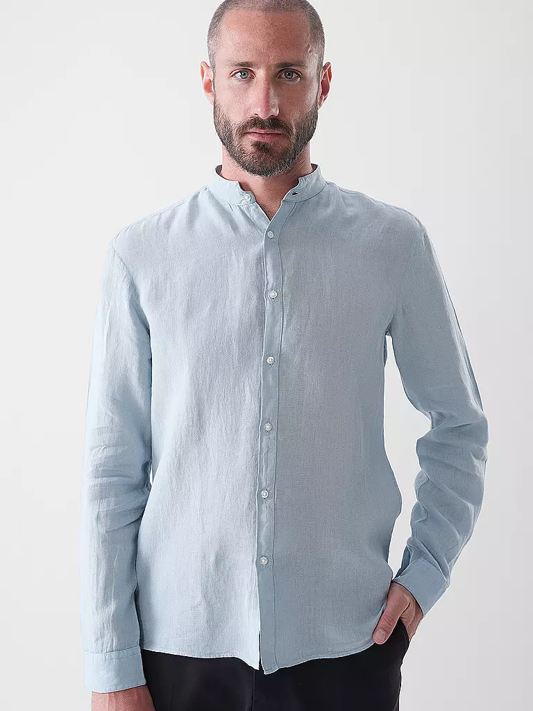 HUGO | Camicia in lino slim fit ELVORY | Blu
