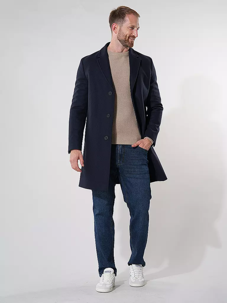 HUGO | Cappotto di lana MALTE | Blu scuro