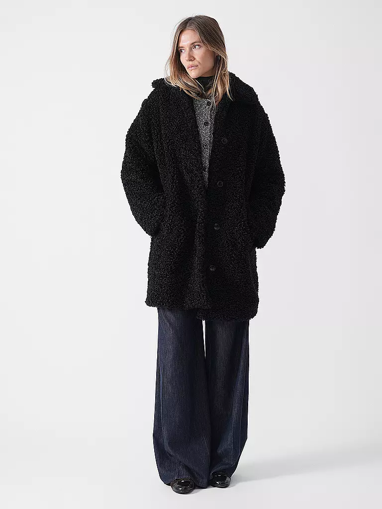 HUGO | Cappotto in pelliccia sintetica MIMINA-1 | Nero