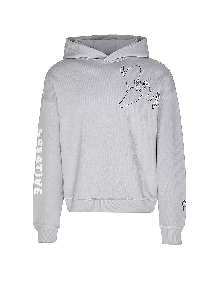 HUGO | Felpa con cappuccio - Hoodie | Grigio chiaro