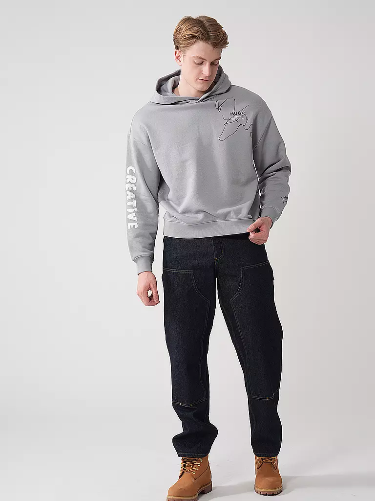 HUGO | Felpa con cappuccio - Hoodie | Grigio chiaro