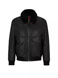 HUGO | Giacca in pelle LADAMUS | Nero