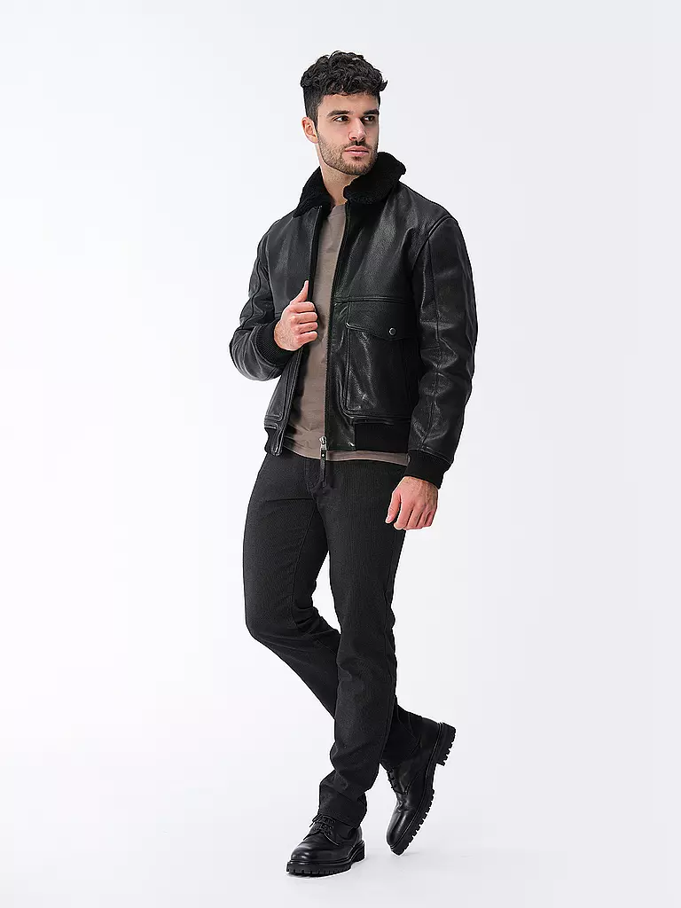 HUGO | Giacca in pelle LADAMUS | Nero