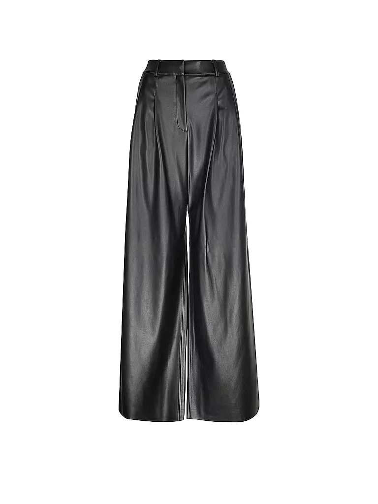 HUGO | Hose Wide Fit in Lederoptik HAWINE | Nero