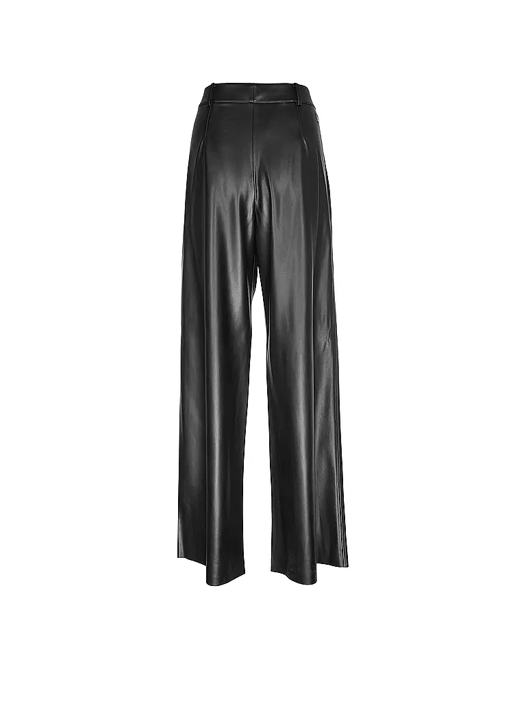 HUGO | Hose Wide Fit in Lederoptik HAWINE | Nero