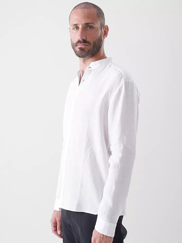 HUGO | Leinenhemd Slim Fit ELVORY  | Bianco