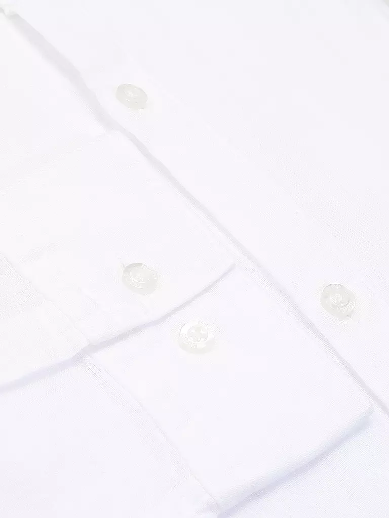 HUGO | Leinenhemd Slim Fit ELVORY  | Bianco