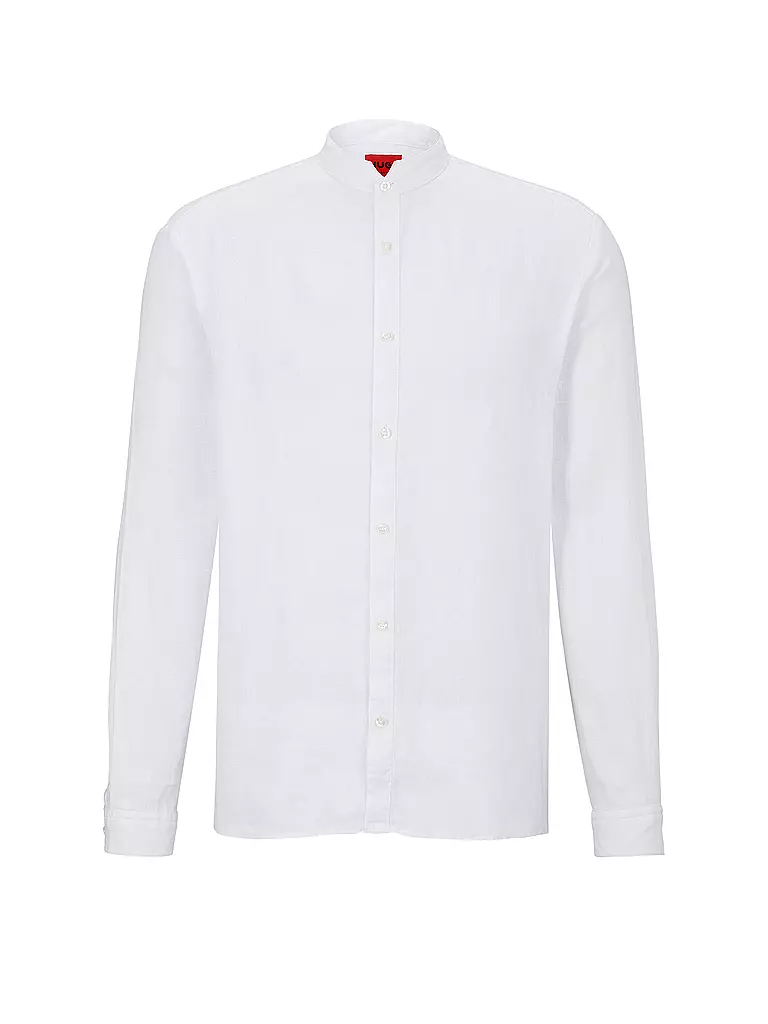 HUGO | Leinenhemd Slim Fit ELVORY  | Bianco