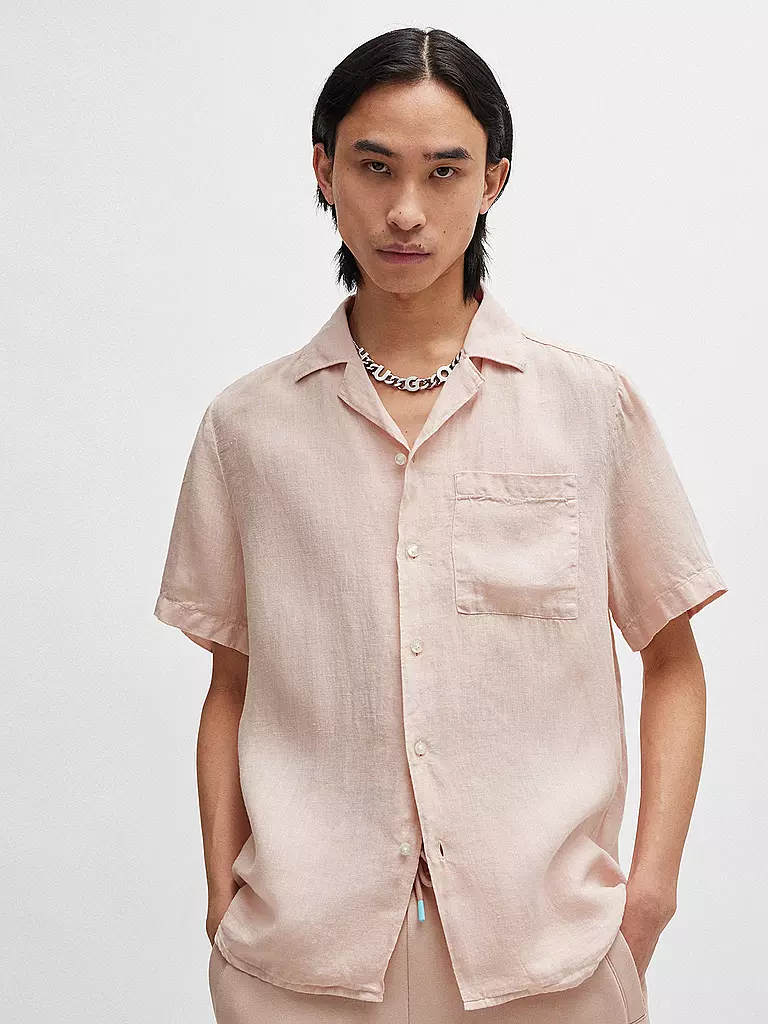 HUGO | Leinenhemd | Rosa
